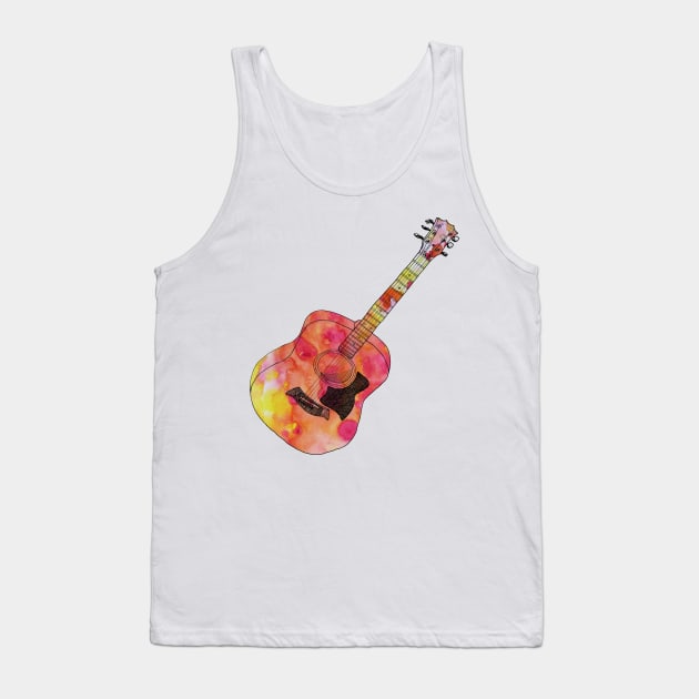 Acoustic guitar psychedelic colours Tank Top by nelloofmello